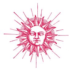 a drawing of a sun with a face on it