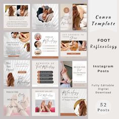 Poste Instagram, Ear Reflexology, Massage Marketing, Foot Reflexology, Social Media Templates, Reflexology, Fitness Beauty, Massage Therapy, Instagram Template