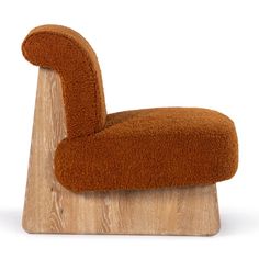 a brown chair with a wooden base and legs