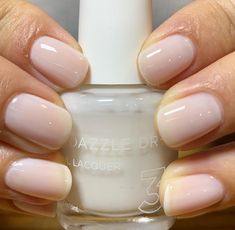 A simple and clean milky white. Dazzle Dry, Natural Nails Manicure, China Nails, Cruelty Free Nail Polish, Milky Nails, Dry Nail Polish, White Nail Polish, Pink Nail Polish, Nail Fungus