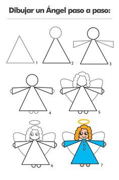 how to draw an angel in different ways with pictures and instructions for children's drawings