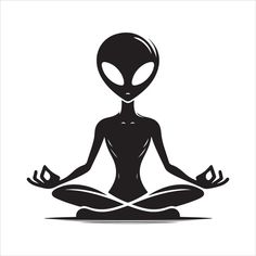 an alien is sitting in the lotus position