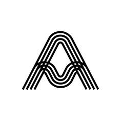 the letter a is made up of wavy lines