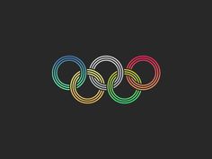 the olympic rings logo is shown in this graphic design, which includes three colors and two sizes