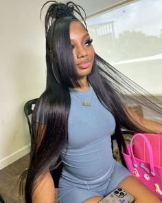 Wig Installs, Lace Wigs Styles, 17 Birthday, Weave Ponytail Hairstyles, Braided Hairstyles For Black Women Cornrows, Black Ponytail Hairstyles, Dyed Hair Inspiration