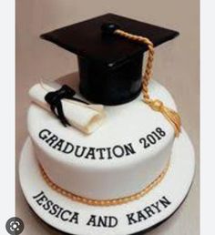 a graduation cake with a mortar and tassel on top