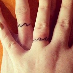 two fingers with the word love written on them and an arrow drawn across each finger