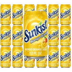 sunskit mango orange soda, 12 - ounce cans pack of 12 packs per case