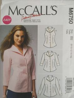 a woman's jacket and blouse sewing pattern