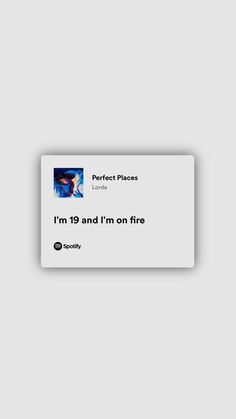 a white business card with the words i'm 19 and i'm on fire