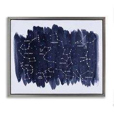 two framed pictures with the names of stars on them, one in blue and one in white