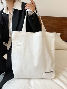 Creative Tote Bag, Branded Tote Bags, Letter Bag, Tote Outfit, Trendy Tote Bags, Shirt Print Design, Graphic Tote, Eco Bag, Shopper Bag