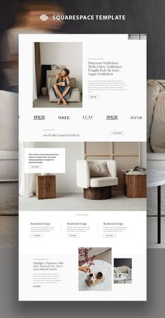 the website design for squarespace is clean and modern, with minimalist elements in it