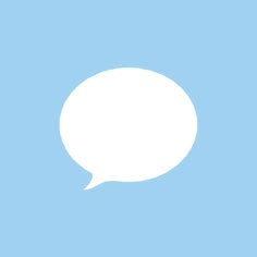 a white speech bubble on a blue background