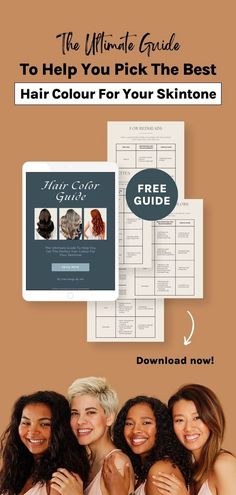 Are you struggling to find the right hair color that compliments your skin tone? My FREE guide provides valuable advice on the best and worst hair colors for all skin tones, whether you have a pale/fair, medium, olive, or deep/dark complexion. You can choose from a wide variety of hair colors like blonde, red, brunette or even experiment with unique colors with confidence, knowing that you will find the perfect shade for your skin tone. Download the guide now! Redhead Hair Color, Red Brunette, Fair Complexion, Dark Complexion, Red Hair Color