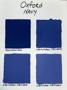 the different shades of blue paint are shown