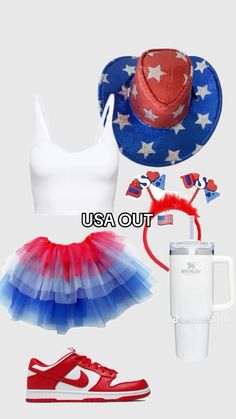 American Day Spirit Week, Usa Spirit Day Outfit, Usa Day Spirit Week Outfit, Usa Theme Outfit, Fnl Outfits, Spirit Day Ideas, School Spirit Days, Fb Games, Spirit Week Outfits