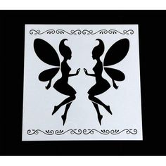 two black and white tinkerbells are facing each other