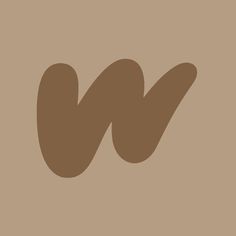 the letter w is made up of two brown letters on a beige background with black lettering