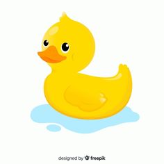 a yellow rubber ducky floating in the water