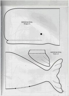 the diagram shows how to cut and sew an animal's tail, head, and foot