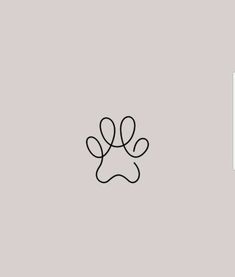 a dog's paw is shown in the center of this minimalistic logo design