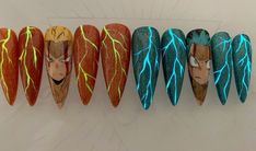 Bakudeku Nails, Mha Nail Designs, My Hero, Hero Academia, Nail Inspo, Art Ideas, Nail Designs, Nail Art