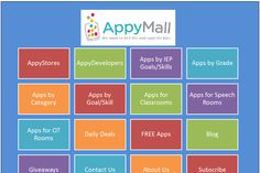 the appy mall logo and website page with different apps for students to use on their ipad