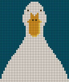 a cross stitch pattern with a duck in the middle