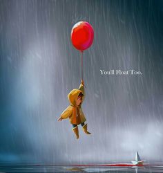 Youll Float Too, Es Pennywise, Loser Club, You'll Float Too, Pennywise The Dancing Clown, 동화 삽화, Losers Club, Horror Movie Art, Red Balloon