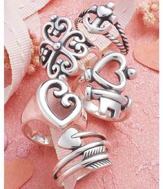 James Avery Sterling Silver Adorned Hearts Ring | Dillards James Avery Charm Bracelet, Chrome Hearts Ring, Xoxo Jewelry, James Avery Rings, Unique Sterling Silver Jewelry, James Avery Charms, Arrow Heart, Wire Jewelry Rings, Country Jewelry