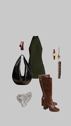 Olive Green Dress, Dress Boots, Looks Street Style, Looks Chic, Going Out Outfits, Inspiration Mode, Lookbook Outfits, Looks Vintage, Spring Summer Outfits