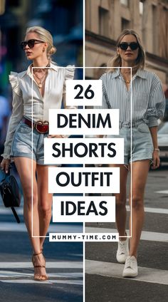 Ready to update your wardrobe? Check out our denim shorts outfit ideas! 🌸👖 Discover trendy and chic outfits perfect for any event. These denim shorts outfit ideas will help you create stunning looks. Click for more inspiration! 🌟 #StyleInspo #FashionTrends #DenimStyle Shorts For Winter, Long Denim Shorts, Denim Shorts Outfit