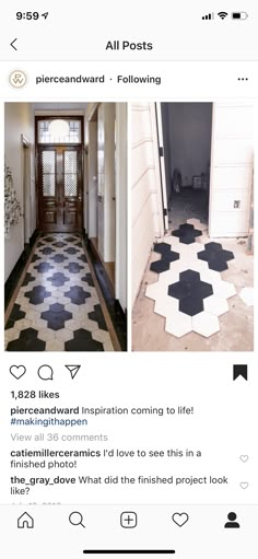 an instagram page with two photos of the same house