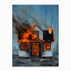 Rockwell Paintings, Norman Rockwell Paintings, Fire Painting, Fantasy Paintings, House Fire