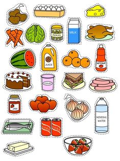 an image of food stickers on a white background