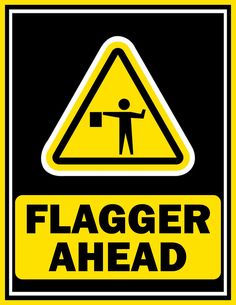 a yellow and black sign that says flager ahead