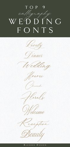 the top 10 wedding font styles