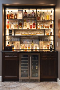 an image of a bar with liquor bottles on the shelves