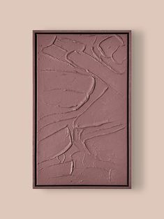 an abstract painting with pink paint on the wall