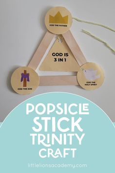 popsicle stick trinity craft with text overlay