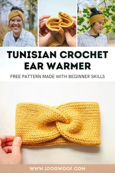 an image of a crochet ear warmer made with beginner skills