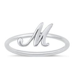 Script Letter Ring Available Sz 4-10 Sterling Silver 925 See My Closet For Other Letters Silver Rings With Name Engraving, Adjustable Sterling Silver Initial Ring In White, Hypoallergenic Sterling Silver Rings For Mother's Day, Silver Initial Ring For Mother's Day, Elegant Silver Initial Ring In Sterling Silver, Elegant Sterling Silver Initial Ring In Silver, Silver Elegant Initial Ring With Name Detail, Elegant Silver Initial Ring With Name Detail, Sterling Silver Initial Ring For Mother's Day