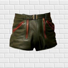 A high-quality genuine leather Shorts pant is a must in every men wardrobe. You can find real leather Shorts for men at Leather Trend at very affordable prices. If you feel a little creative or know exactly what you want, you can even design your own leather Shorts pants online @Leather trend , we are all about customization any design of your choice also . We want you to feel at the top of the world whenever you are wearing one of our appealing and stylish leather Pants for men. FEATURES *OUTSIDE MATERIALS: 100% Lambskin Genuine Leather. *INSIDE MATERIALS: Premium Satin linings. *HARDWARE: Hand Polished Metal hardware. FEATURES 1.DO NOT WASH AND TUMBLE DRY OR DRY CLEAN. 2.DO NOT IRON. 3.CLEAN IN PROFESSIONAL LEATHER CARE CENTRE. Fitted Leather Shorts, Fitted Short Leather Pants, Fitted Green Leather Bottoms, Green Fitted Leather Bottoms, Leather Pants For Men, Short En Cuir, Men Wardrobe, Gents Wear, Short Cuir