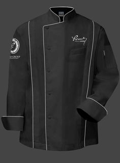 Chef Coat Design, Salon Wear, Chef Styles, Black Outfit Men, Chef Shirts