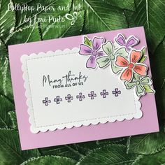 a close up of a card with flowers on it