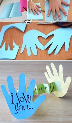 Diy Paper Art, Hand Crafts For Kids, Mothers Day Crafts For Kids, Diy Valentine, Fathers Day Crafts, School Kids, Mothers Day Crafts, Valentine Day Crafts, Mothers Day Cards