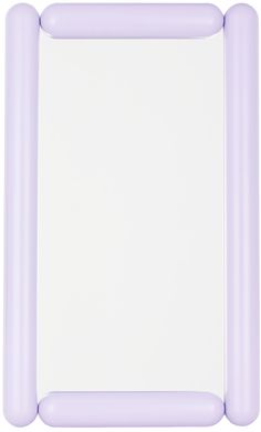 an inflatable frame is shown with the light purple trimmings on it