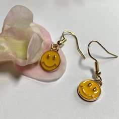 Super cute and well made earrings. Gold accents. Fun Yellow Earrings With Ear Wire, Cute Round Metal Earrings, Trendy Yellow Hoop Earrings As Gift, Trendy Yellow Hoop Earrings For Gift, Everyday Novelty Dangle Earrings, Trendy Dangle Plug Earrings As Gift, Trendy Dangle Plug Earrings For Gift, Yellow Novelty Earrings With Ear Wire, Novelty Everyday Dangle Earrings