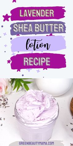 Homemade Shea Butter Lotion with Lavender Diy Shea Butter, How To Make Lotion Diy, How To Make Lotion, Shea Butter Lotion Recipe, Diy Lotion Recipe, Body Oil Diy, Whipped Lotion, Homemade Body Lotion, Homemade Lotion Recipe